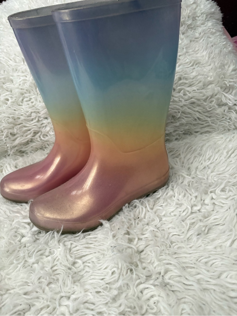 Girl Rain Boots - Blue to Pink